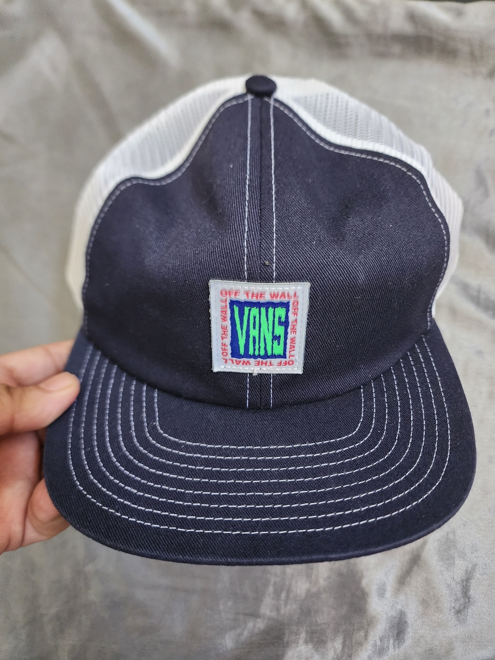 Vans Navy and White Mesh Patch Trucker Hat